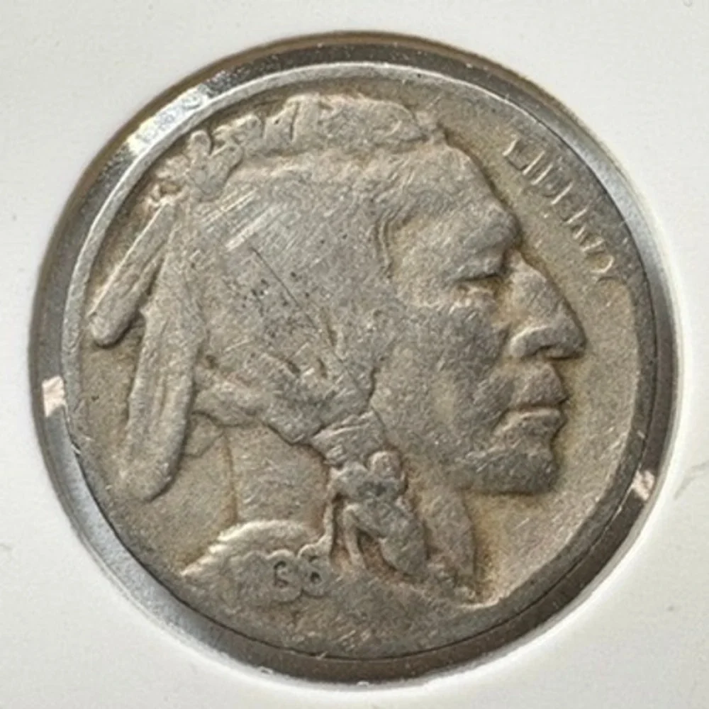 1936 D Buffalo Nickel Five Cents Indian Head Coin